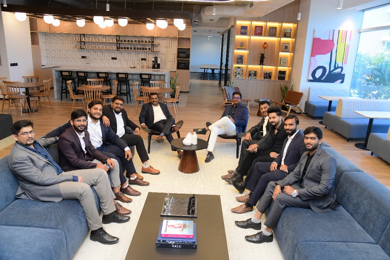 Colleagues in the new office lounge